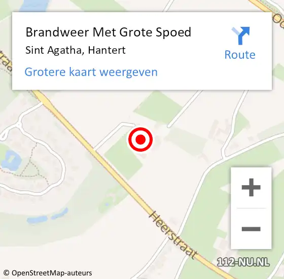 Locatie op kaart van de 112 melding: Brandweer Met Grote Spoed Naar Sint Agatha, Hantert op 26 augustus 2023 23:29