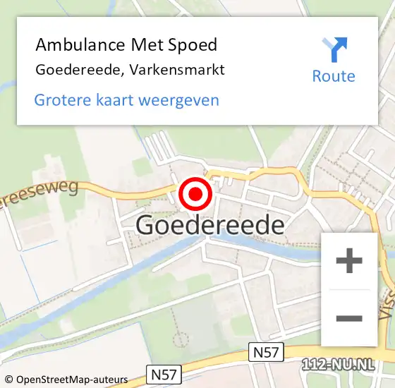 Locatie op kaart van de 112 melding: Ambulance Met Spoed Naar Goedereede, Varkensmarkt op 27 augustus 2023 01:09