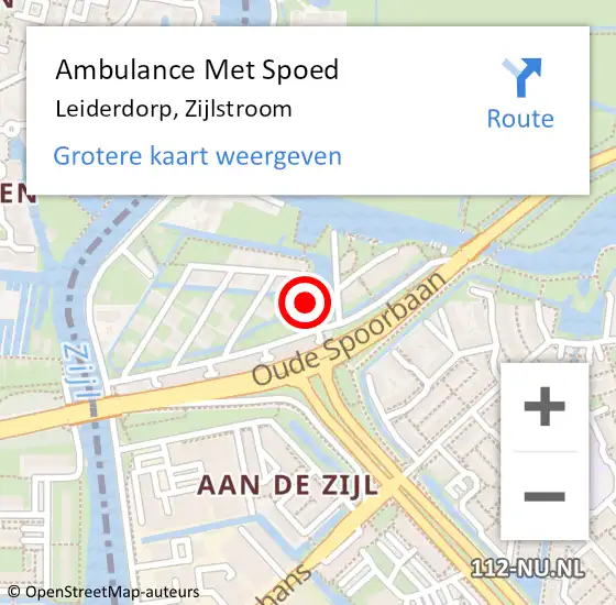 Locatie op kaart van de 112 melding: Ambulance Met Spoed Naar Leiderdorp, Zijlstroom op 27 augustus 2023 01:30