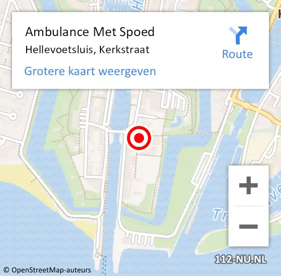 Locatie op kaart van de 112 melding: Ambulance Met Spoed Naar Hellevoetsluis, Kerkstraat op 27 augustus 2023 01:45