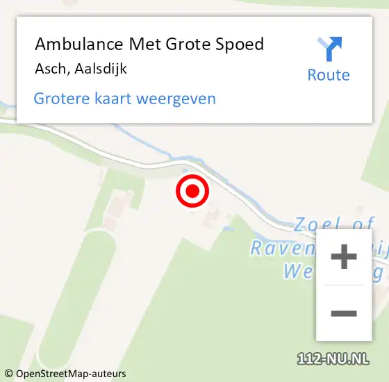 Locatie op kaart van de 112 melding: Ambulance Met Grote Spoed Naar Asch, Aalsdijk op 13 oktober 2013 17:34