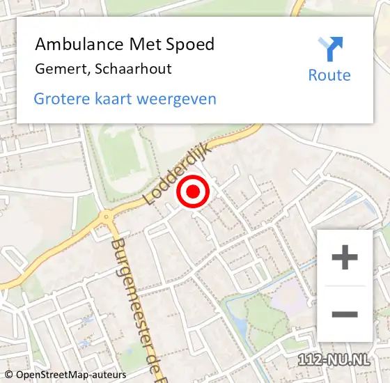 Locatie op kaart van de 112 melding: Ambulance Met Spoed Naar Gemert, Schaarhout op 6 september 2014 01:54