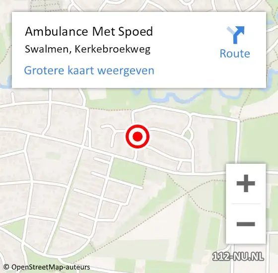 Locatie op kaart van de 112 melding: Ambulance Met Spoed Naar Swalmen, Kerkebroekweg op 27 augustus 2023 06:07