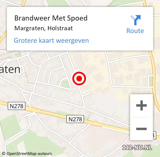 Locatie op kaart van de 112 melding: Brandweer Met Spoed Naar Margraten, Holstraat op 27 augustus 2023 08:00