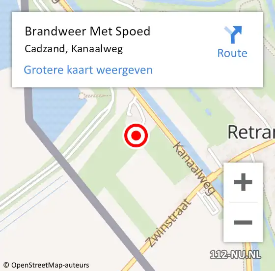 Locatie op kaart van de 112 melding: Brandweer Met Spoed Naar Cadzand, Kanaalweg op 27 augustus 2023 08:08