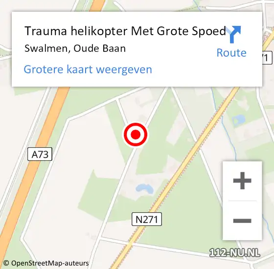 Locatie op kaart van de 112 melding: Trauma helikopter Met Grote Spoed Naar Swalmen, Oude Baan op 27 augustus 2023 08:41