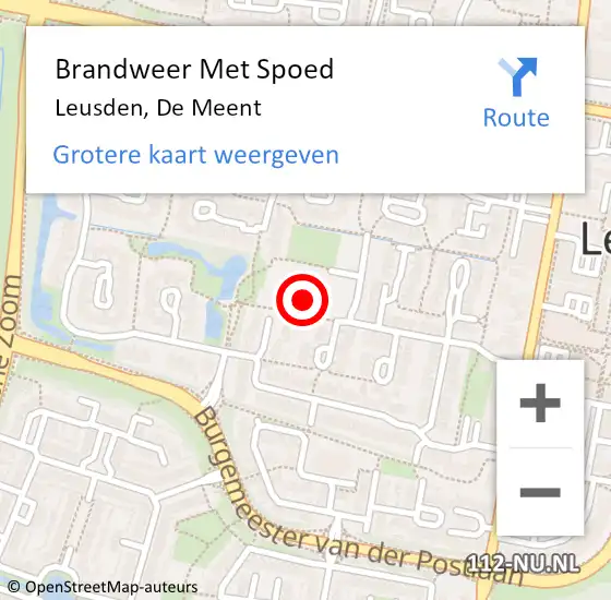 Locatie op kaart van de 112 melding: Brandweer Met Spoed Naar Leusden, De Meent op 27 augustus 2023 09:32