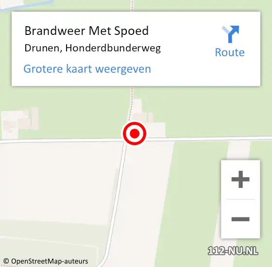 Locatie op kaart van de 112 melding: Brandweer Met Spoed Naar Drunen, Honderdbunderweg op 27 augustus 2023 10:31