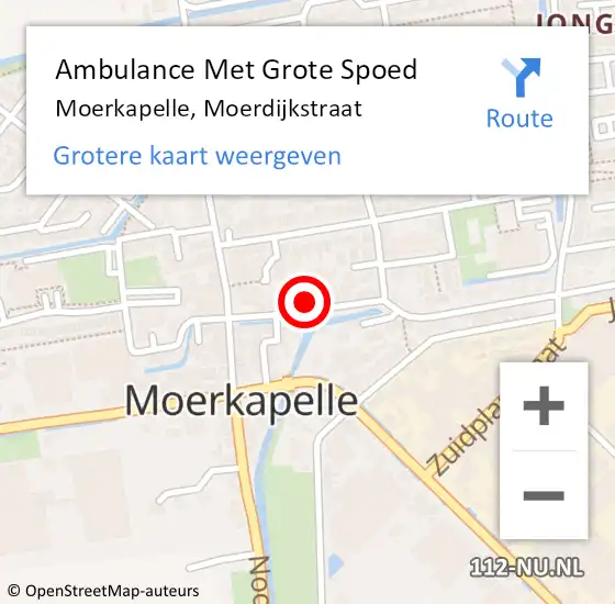 Locatie op kaart van de 112 melding: Ambulance Met Grote Spoed Naar Moerkapelle, Moerdijkstraat op 27 augustus 2023 10:36