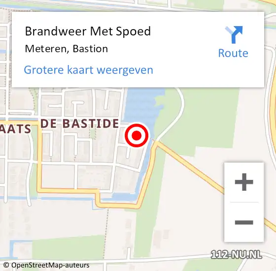 Locatie op kaart van de 112 melding: Brandweer Met Spoed Naar Meteren, Bastion op 27 augustus 2023 11:32