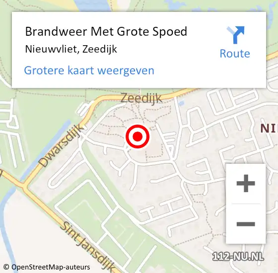 Locatie op kaart van de 112 melding: Brandweer Met Grote Spoed Naar Nieuwvliet, Zeedijk op 6 september 2014 02:38