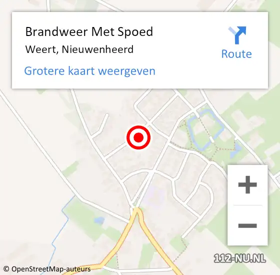 Locatie op kaart van de 112 melding: Brandweer Met Spoed Naar Weert, Nieuwenheerd op 27 augustus 2023 11:43