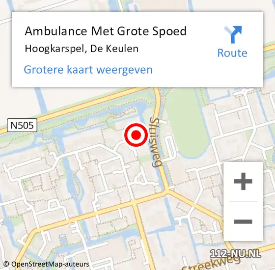 Locatie op kaart van de 112 melding: Ambulance Met Grote Spoed Naar Hoogkarspel, De Keulen op 27 augustus 2023 12:28