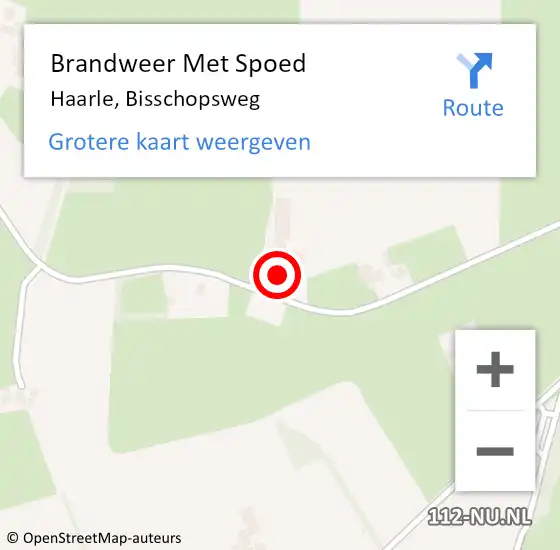 Locatie op kaart van de 112 melding: Brandweer Met Spoed Naar Haarle, Bisschopsweg op 27 augustus 2023 14:00