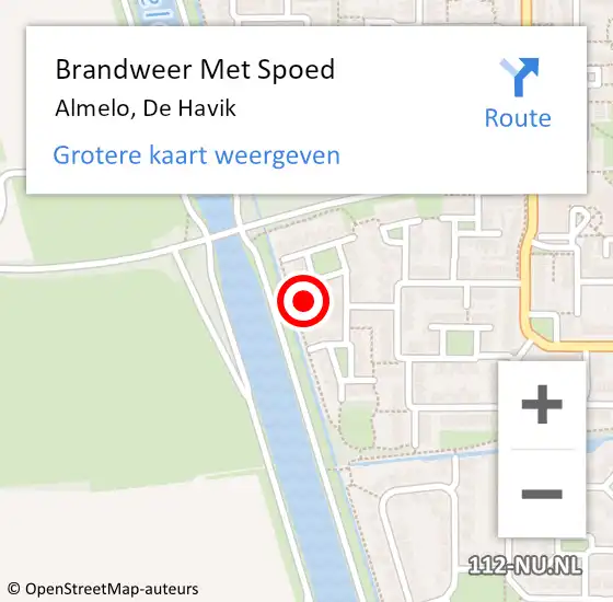 Locatie op kaart van de 112 melding: Brandweer Met Spoed Naar Almelo, De Havik op 27 augustus 2023 14:07