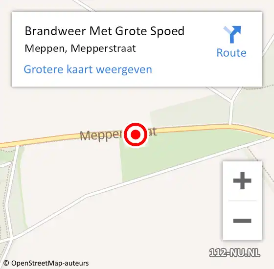 Locatie op kaart van de 112 melding: Brandweer Met Grote Spoed Naar Meppen, Mepperstraat op 13 oktober 2013 17:37