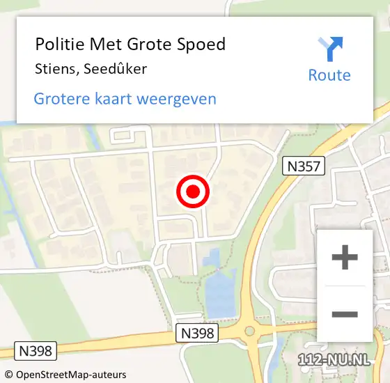 Locatie op kaart van de 112 melding: Politie Met Grote Spoed Naar Stiens, Seedûker op 27 augustus 2023 15:19