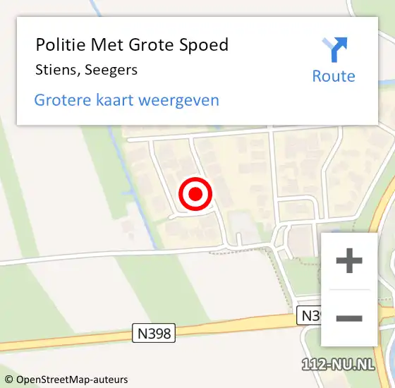 Locatie op kaart van de 112 melding: Politie Met Grote Spoed Naar Stiens, Seegers op 27 augustus 2023 15:48