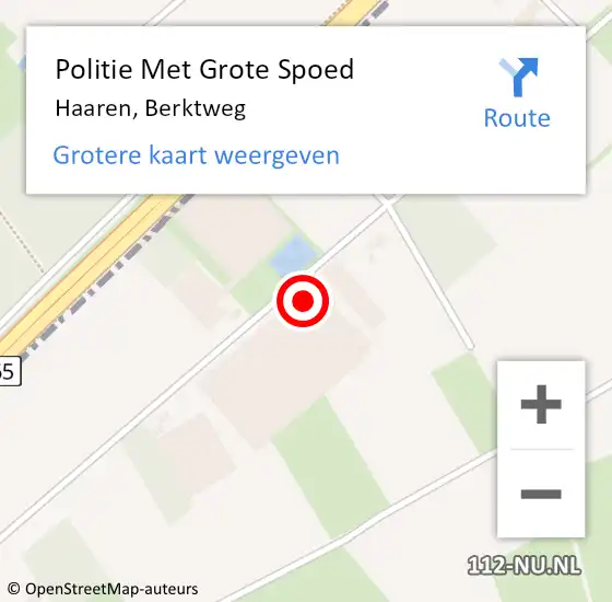 Locatie op kaart van de 112 melding: Politie Met Grote Spoed Naar Haaren, Berktweg op 27 augustus 2023 17:29