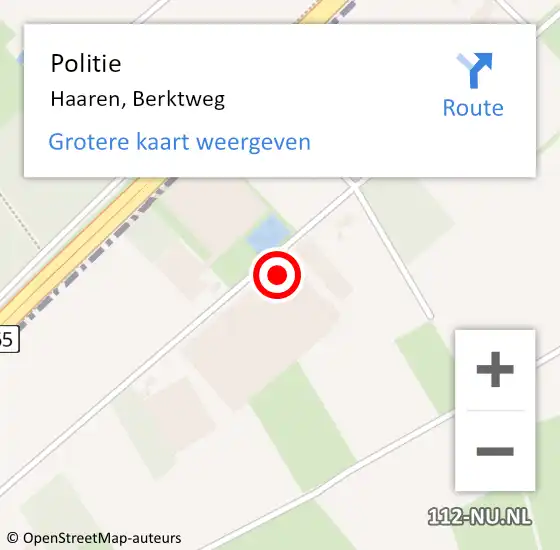 Locatie op kaart van de 112 melding: Politie Haaren, Berktweg op 27 augustus 2023 17:29