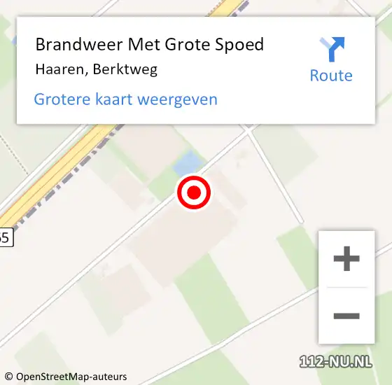 Locatie op kaart van de 112 melding: Brandweer Met Grote Spoed Naar Haaren, Berktweg op 27 augustus 2023 17:31