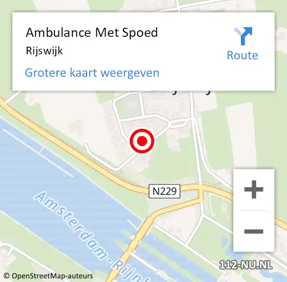 Locatie op kaart van de 112 melding: Ambulance Met Spoed Naar Rijswijk op 27 augustus 2023 19:07