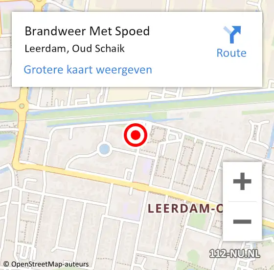 Locatie op kaart van de 112 melding: Brandweer Met Spoed Naar Leerdam, Oud Schaik op 27 augustus 2023 19:41