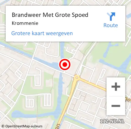 Locatie op kaart van de 112 melding: Brandweer Met Grote Spoed Naar Krommenie op 27 augustus 2023 19:49