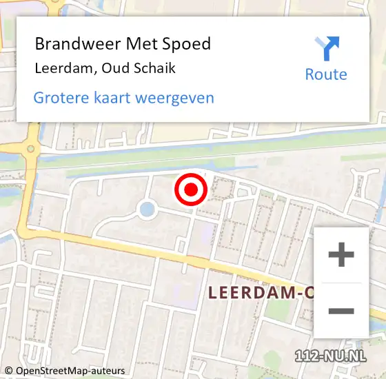 Locatie op kaart van de 112 melding: Brandweer Met Spoed Naar Leerdam, Oud Schaik op 27 augustus 2023 20:08
