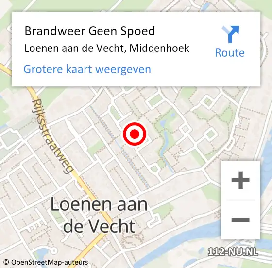 Locatie op kaart van de 112 melding: Brandweer Geen Spoed Naar Loenen aan de Vecht, Middenhoek op 27 augustus 2023 20:39