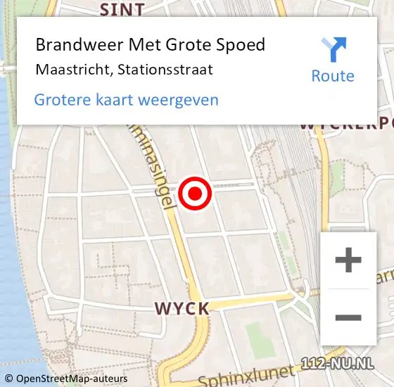 Locatie op kaart van de 112 melding: Brandweer Met Grote Spoed Naar Maastricht, Stationsstraat op 27 augustus 2023 20:51