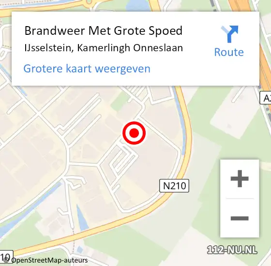 Locatie op kaart van de 112 melding: Brandweer Met Grote Spoed Naar IJsselstein, Kamerlingh Onneslaan op 27 augustus 2023 22:11
