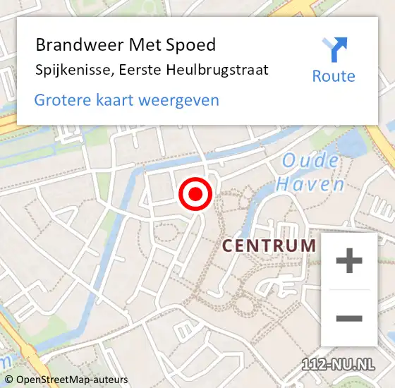 Locatie op kaart van de 112 melding: Brandweer Met Spoed Naar Spijkenisse, Eerste Heulbrugstraat op 27 augustus 2023 22:29