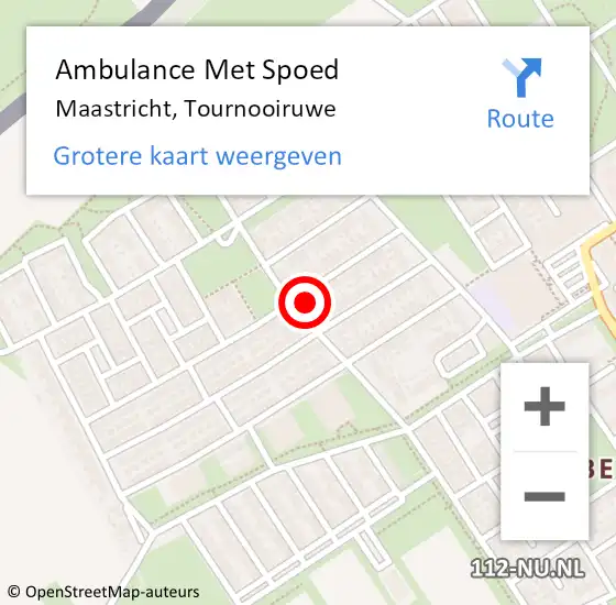 Locatie op kaart van de 112 melding: Ambulance Met Spoed Naar Maastricht, Tournooiruwe op 6 september 2014 05:30