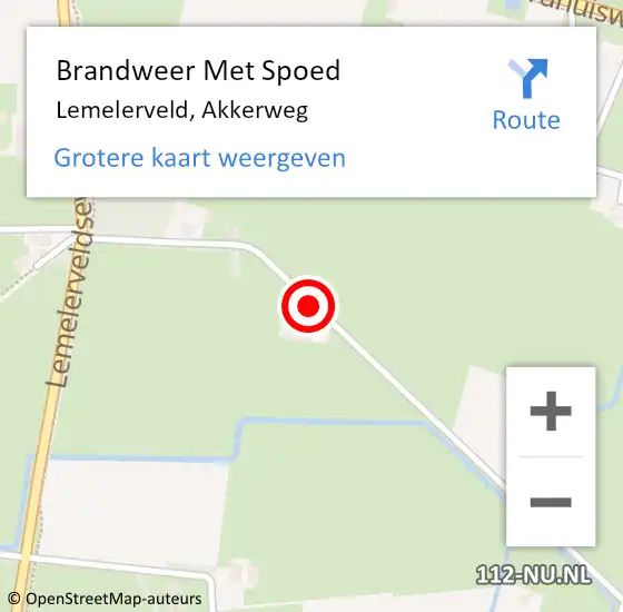 Locatie op kaart van de 112 melding: Brandweer Met Spoed Naar Lemelerveld, Akkerweg op 13 oktober 2013 17:40