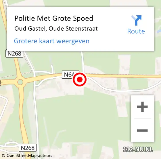 Locatie op kaart van de 112 melding: Politie Met Grote Spoed Naar Oud Gastel, Oude Steenstraat op 28 augustus 2023 02:34