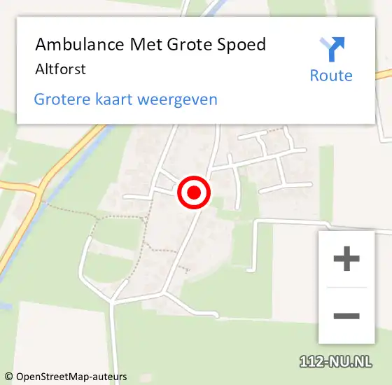 Locatie op kaart van de 112 melding: Ambulance Met Grote Spoed Naar Altforst op 28 augustus 2023 05:42