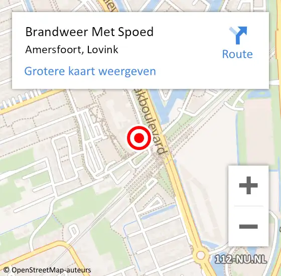 Locatie op kaart van de 112 melding: Brandweer Met Spoed Naar Amersfoort, Lovink op 28 augustus 2023 07:28