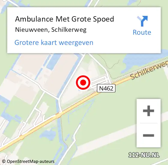 Locatie op kaart van de 112 melding: Ambulance Met Grote Spoed Naar Nieuwveen, Schilkerweg op 28 augustus 2023 09:06