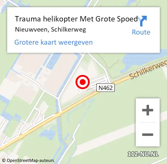 Locatie op kaart van de 112 melding: Trauma helikopter Met Grote Spoed Naar Nieuwveen, Schilkerweg op 28 augustus 2023 09:07
