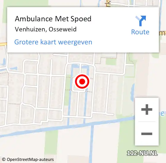 Locatie op kaart van de 112 melding: Ambulance Met Spoed Naar Venhuizen, Osseweid op 28 augustus 2023 10:08