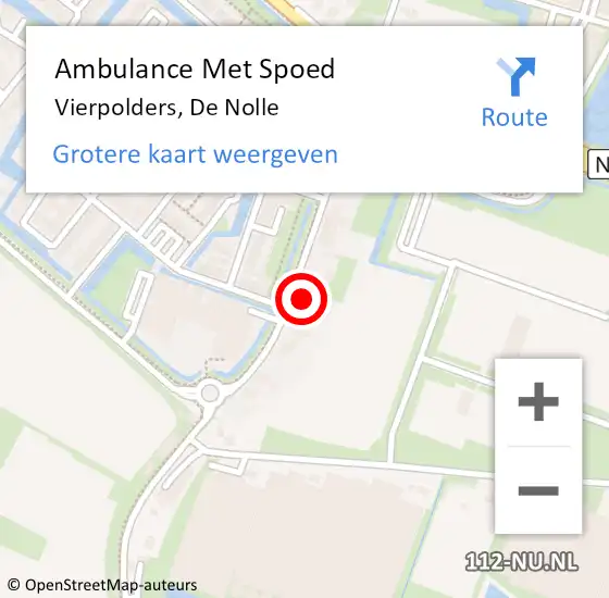 Locatie op kaart van de 112 melding: Ambulance Met Spoed Naar Vierpolders, De Nolle op 28 augustus 2023 11:17