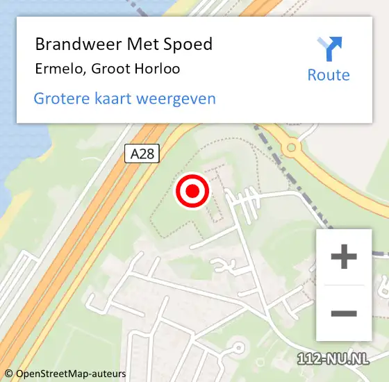 Locatie op kaart van de 112 melding: Brandweer Met Spoed Naar Ermelo, Groot Horloo op 28 augustus 2023 11:24