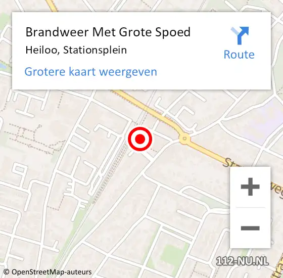 Locatie op kaart van de 112 melding: Brandweer Met Grote Spoed Naar Heiloo, Stationsplein op 6 september 2014 07:58