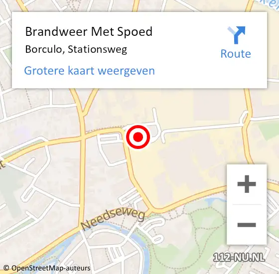 Locatie op kaart van de 112 melding: Brandweer Met Spoed Naar Borculo, Stationsweg op 28 augustus 2023 12:12