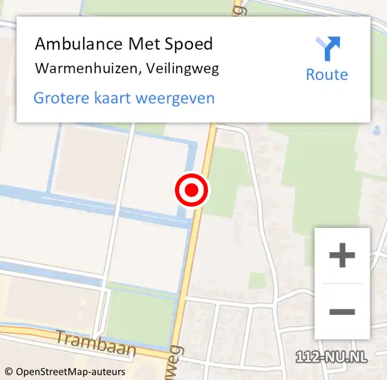 Locatie op kaart van de 112 melding: Ambulance Met Spoed Naar Warmenhuizen, Veilingweg op 28 augustus 2023 12:13