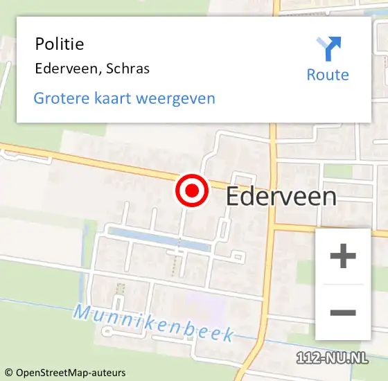 Locatie op kaart van de 112 melding: Politie Ederveen, Schras op 28 augustus 2023 13:32