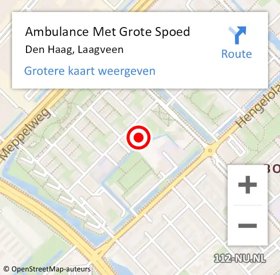 Locatie op kaart van de 112 melding: Ambulance Met Grote Spoed Naar Den Haag, Laagveen op 28 augustus 2023 13:38