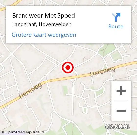 Locatie op kaart van de 112 melding: Brandweer Met Spoed Naar Landgraaf, Hovenweiden op 28 augustus 2023 14:14