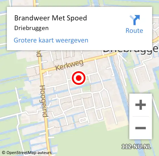 Locatie op kaart van de 112 melding: Brandweer Met Spoed Naar Driebruggen op 28 augustus 2023 14:38